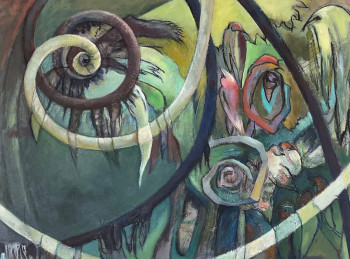 Named contemporary work « Symbole de la double spirale », Made by FLO