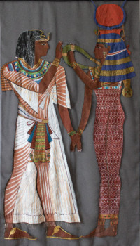 Named contemporary work « Une déesse et un pharaon », Made by ELENARTKOSS