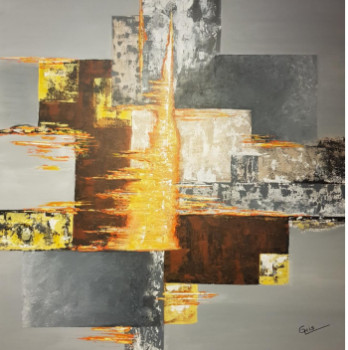 Named contemporary work « INSPIRATION GEOMETRIQUE », Made by GHISLAINE LECA