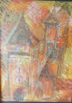 Contemporary work named « Pont valentre Cahors », Created by MARIE CHRISTINE CATHALA
