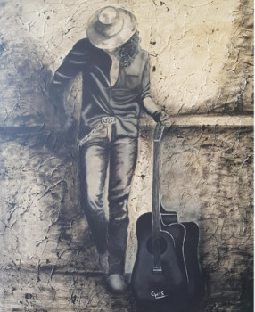 Named contemporary work « LE BLUES DU GUITARISTE », Made by GHISLAINE LECA
