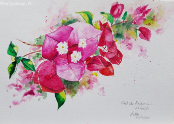 Contemporary work named « Bougainvilliers 2 », Created by NELLY SIMON