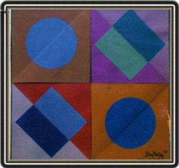 Contemporary work named « Variation Cercles-Carres-Losanges - 1986 », Created by JEAN PIERRE  BERTAINA