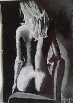 Contemporary work named « À demi-nue », Created by EGZIGA
