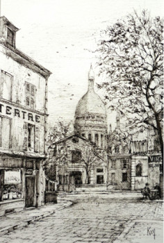 Contemporary work named « Montmartre 1900 », Created by KOEN DE WEERDT