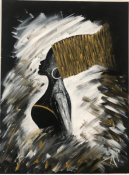 Contemporary work named « La reine d’ébène », Created by AURéLIE PAPILLON
