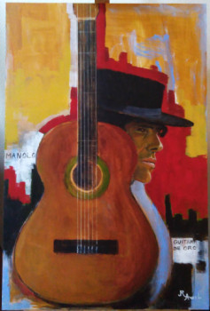 Named contemporary work « Guitara de Oro », Made by RéGIS AMIEL