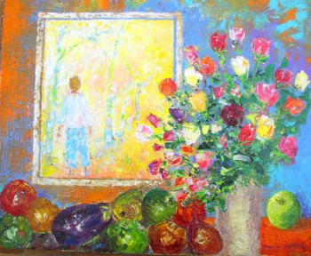 Contemporary work named « FLEURS ET FRUITS », Created by JACQUELINE SCHELL