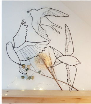 Contemporary work named « Vol d'oiseaux », Created by LYDIA CLAIN