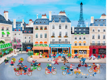 Contemporary work named « Grand'Rue - Paris - Main Street », Created by YOLANDE SALMON-DUVAL