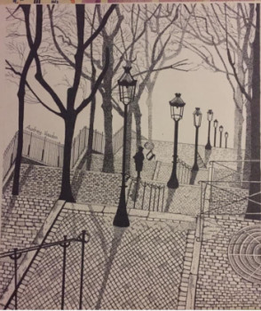 Named contemporary work « Marches de Montmartre », Made by AUDREY ZHIR