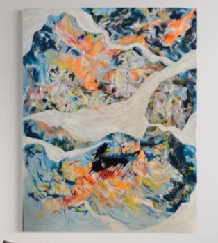 Contemporary work named « Abstract ocean », Created by CAROLINE JAYON