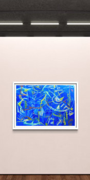 Named contemporary work « ETHNO DREAM BLUE », Made by JAG