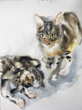 Contemporary work named « Des chatons », Created by ELENARTKOSS