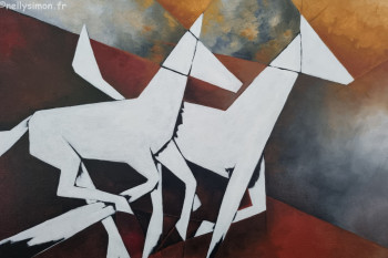 Contemporary work named « Liberté en rouge 2 », Created by NELLY SIMON