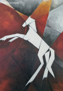 Contemporary work named « Liberté en rouge 3 », Created by NELLY SIMON