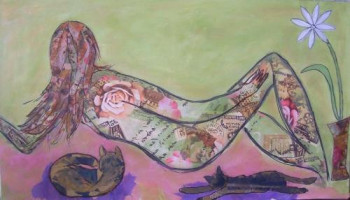 Named contemporary work « A fleur de peau ou (Ecrire l' amour sur la peau ) », Made by DEVAREWAERRE RéGINE