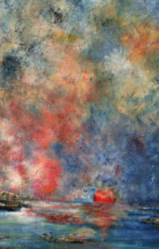 Named contemporary work « soir d'orage », Made by ANNE BOITEL