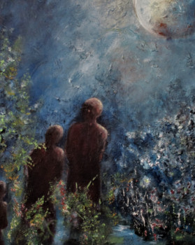 Named contemporary work « Balade au clair de lune », Made by ANNE BOITEL