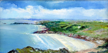 Named contemporary work « La plage du Poul à Crozon 2 », Made by MICHEL HAMELIN