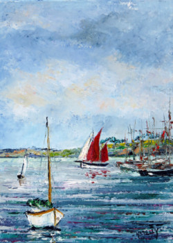 Named contemporary work « Fêtes maritimes à Douarnenez », Made by MICHEL HAMELIN