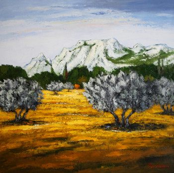 Named contemporary work « Oliviers vers Maussane (Alpilles) », Made by JEAN-FRANçOIS CLEMENCEAU