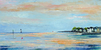 Named contemporary work « Le phare de la perdrix à l'Ile Tudy », Made by MICHEL HAMELIN