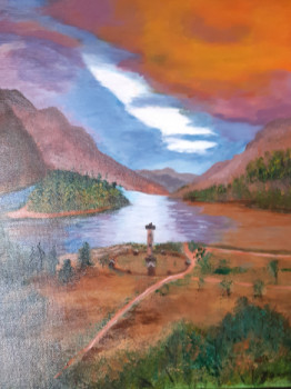 Named contemporary work « Le Loch Shiel,  dans les highlands », Made by NICOLE SOUFFRAN