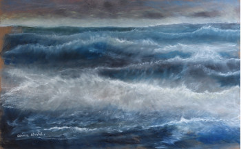 Named contemporary work « au creux de la vague », Made by CORINNE QUIBEL
