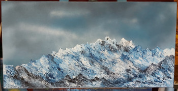 Contemporary work named « hiver en montagne », Created by LOSTBOY