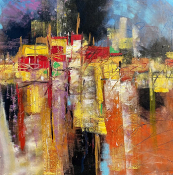 Contemporary work named « VILLAGE FLOTTANT », Created by DANY LACHAUD