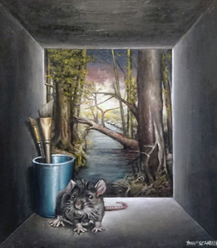 Named contemporary work « Rattus norvegicus  (prix artcertificate / Figurative Art 2022 , catégorie animaux) », Made by DAN' SCHAUB