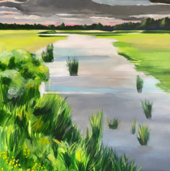 Contemporary work named « Etang de la Dombes », Created by GILLEROY
