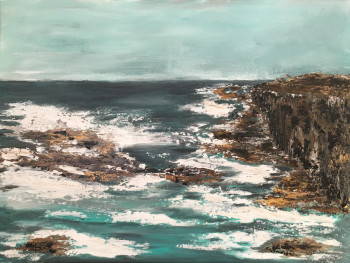Named contemporary work « La falaise et la mer », Made by LACHOUK