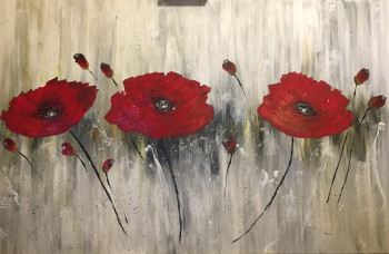 Named contemporary work « Mes coquelicots », Made by LACHOUK