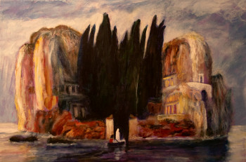 Named contemporary work « L'île des morts », Made by KRIGOU CHRISTIAN SCHNIDER