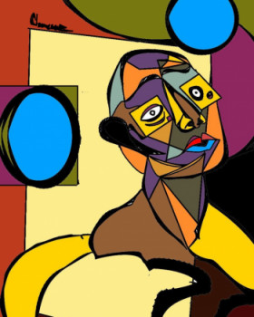 Named contemporary work « Portrait décomposé », Made by CLEMEAAZ