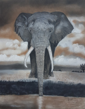 Contemporary work named « ELEPHANT », Created by SYLOU