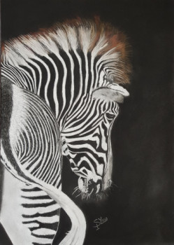 Contemporary work named « ZEBRE », Created by SYLOU