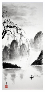 Named contemporary work « Sous le saule », Made by ENCRE-ZEN