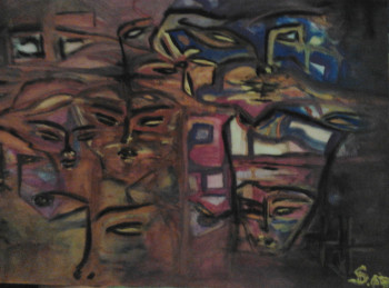 Named contemporary work « " Identité " », Made by MALIWAN DELPHINE SENN