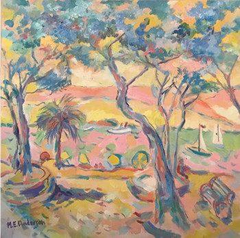 Named contemporary work « Saint-Maxime, Côte d’Azur », Made by M.E. ANDERSON