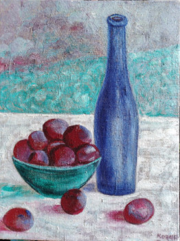 Named contemporary work « Still life with plums », Made by KOZAR
