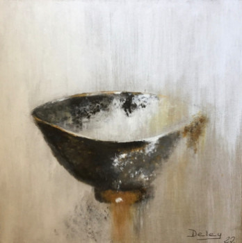 Named contemporary work « Le bol noir et doré », Made by PATRICIA DELEY