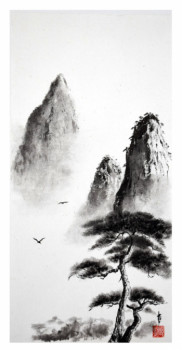 Named contemporary work « l 'esprit des montagnes », Made by ENCRE-ZEN
