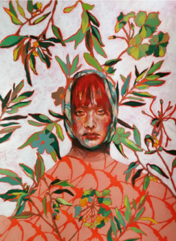 Named contemporary work « Orange & green aura », Made by AUDE DE KEUKELAERE