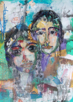 Contemporary work named « Portrait couple », Created by MARYSE DAVETTE