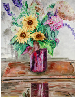 Contemporary work named « Bouquet de fleurs », Created by KATARZYNA BARRé