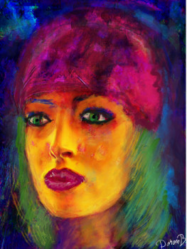 Contemporary work named « Green eyes  girl », Created by DORON B