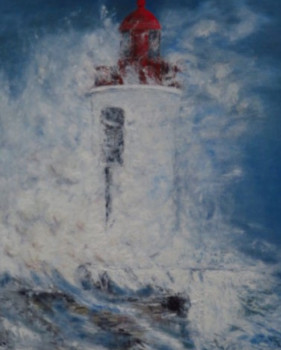 Named contemporary work « tempête en mer », Made by BRIGITTE PERNOT